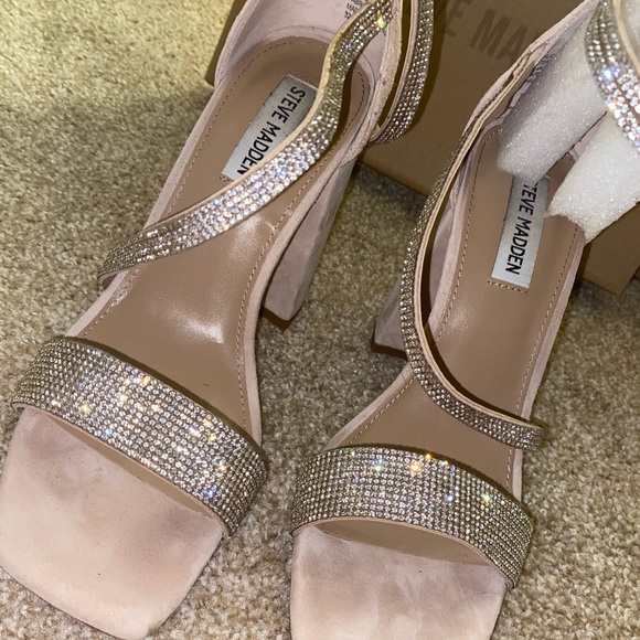 Steve madden chunky open toe nude heels size 9 - Picture 7 of 11